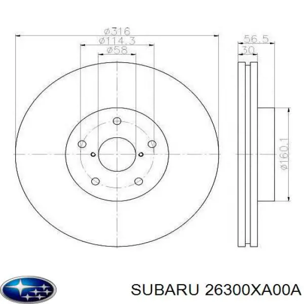 Disco do freio dianteiro Subaru 26300XA00A preço, a partir de 81,62 USD