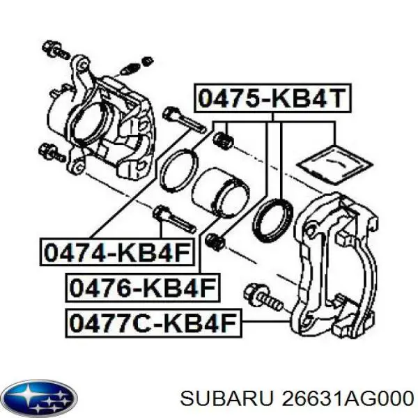 Compre 26631AG000 Subaru Guia superior de suporte traseiro