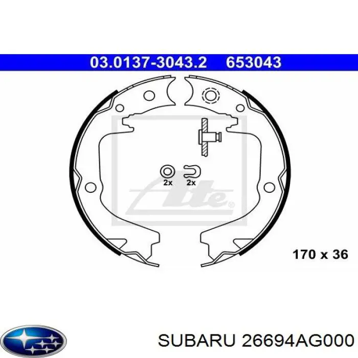 Sapatas do freio de estacionamento Subaru 26694AG000 preço, a partir de 54,40 USD