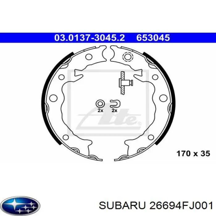26694FJ001 Subaru Sapatas do freio de estacionamento