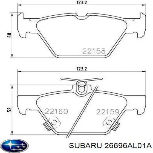 Sapatas do freio traseiras de disco Subaru 26696AL01A preço, a partir de 34,55 USD