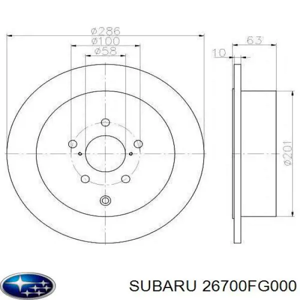 Disco do freio traseiro Subaru 26700FG000 preço, a partir de 64,41 USD