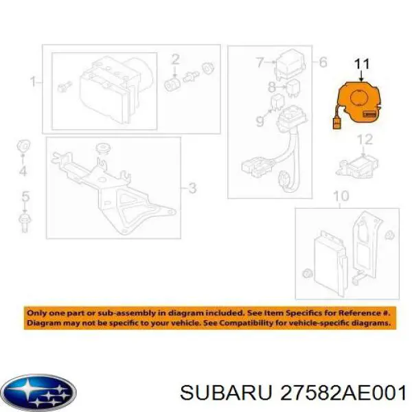 Sensor do ângulo de viragem do volante de direção Subaru Forester II S11, SG