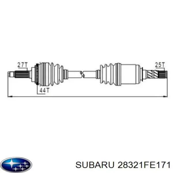 Semieixo (acionador) dianteiro esquerdo Subaru 28321FE171 preço, a partir de 114,49 USD