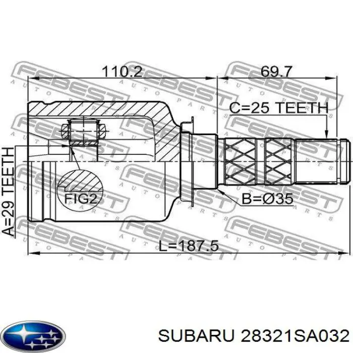  Subaru 28321SA040
