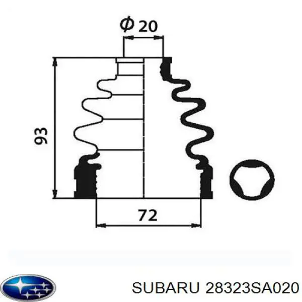 Bota de proteção interna de junta homocinética do semieixo dianteiro Subaru 28323SA020 preço, a partir de 23,88 USD