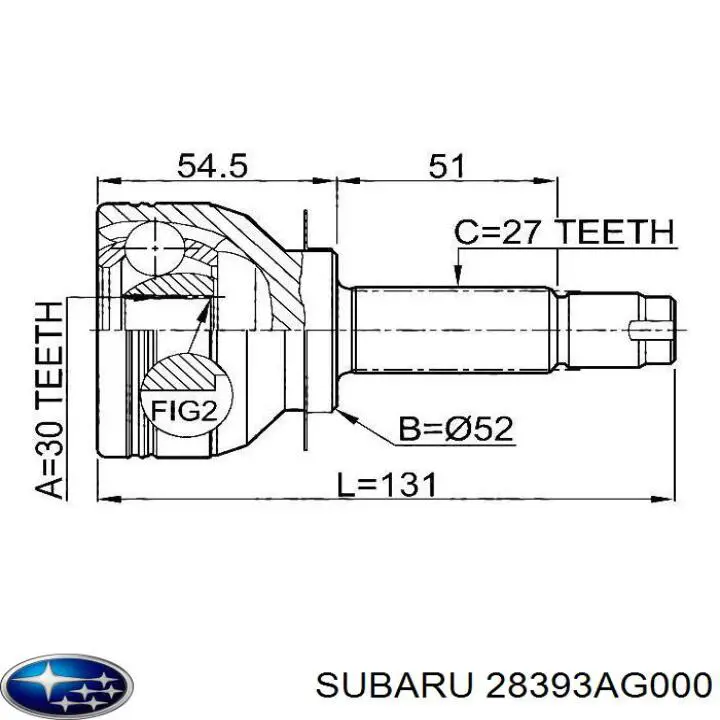 Compre 28393AG000 Subaru Junta homocinética externa dianteira