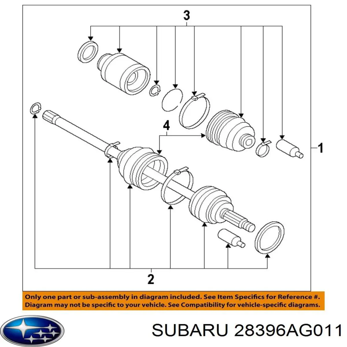 28396AG011 Subaru Bota de proteção externa de junta homocinética do semieixo dianteiro