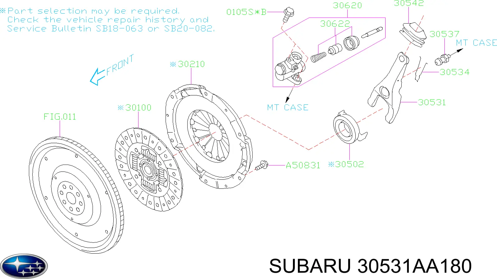 Forquilha de embraiagem Subaru Impreza II GD