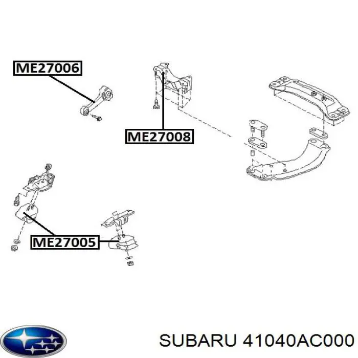 Coxim (suporte) traseiro de motor Subaru 41040AC000 preço, a partir de 24,07 USD