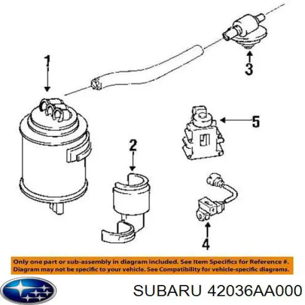 42036AA000 Subaru Adsorvedor dos vapores de combustível