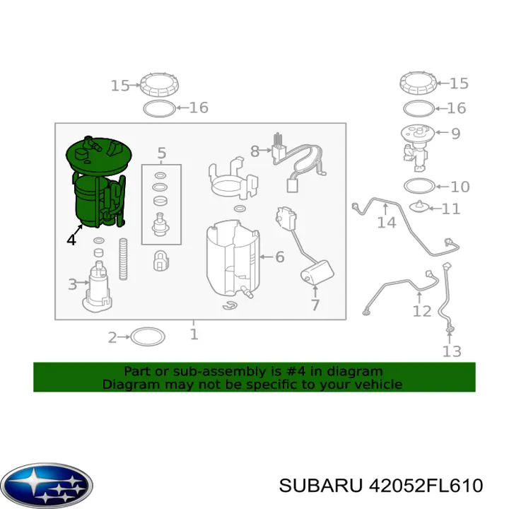 Compre 42052FL610 Subaru Filtro de combustível