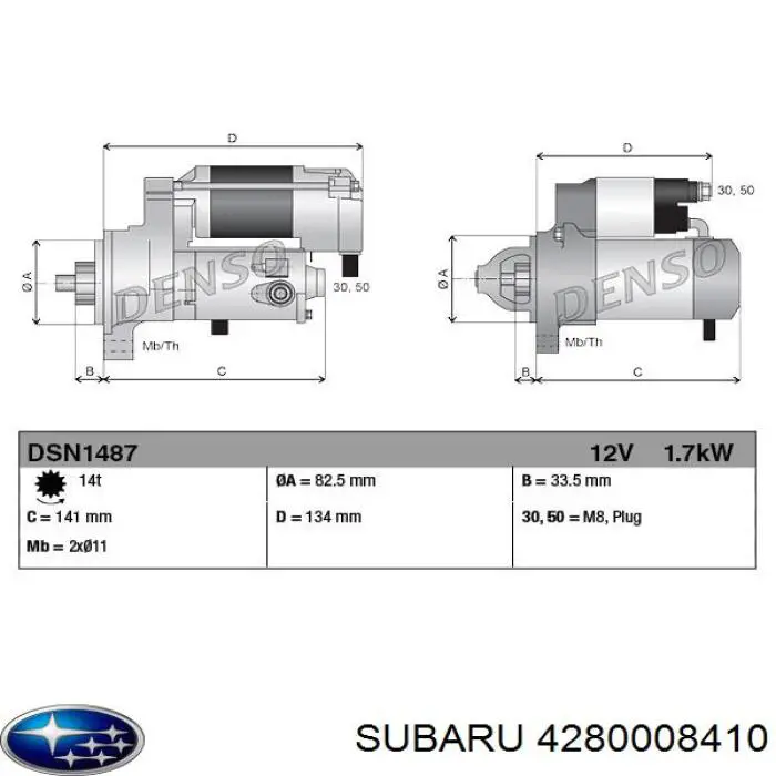 23300AA700 Subaru Motor de arranco