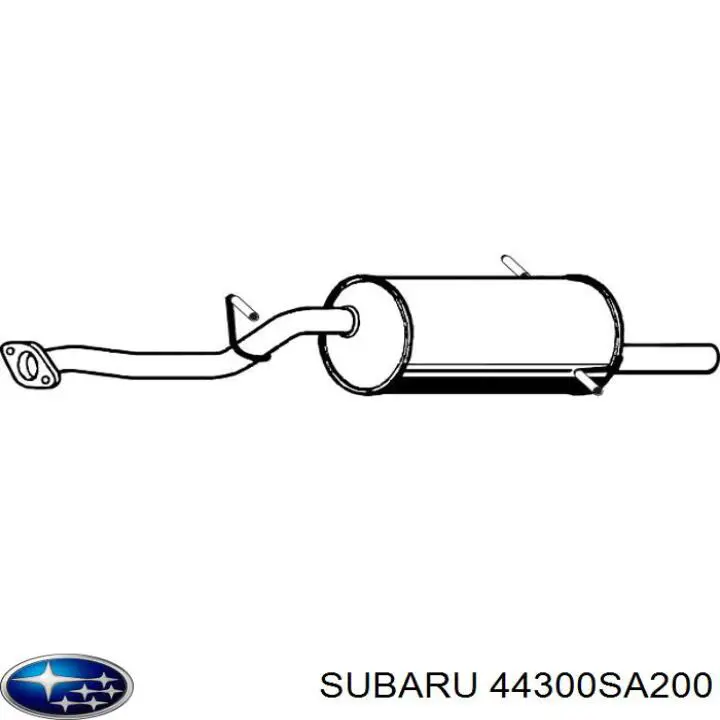 44300SA200 Subaru Silenciador, parte traseira