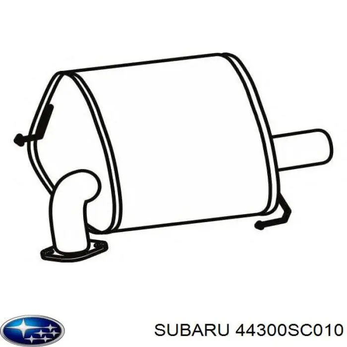 44300SC010 Subaru Silenciador, parte traseira