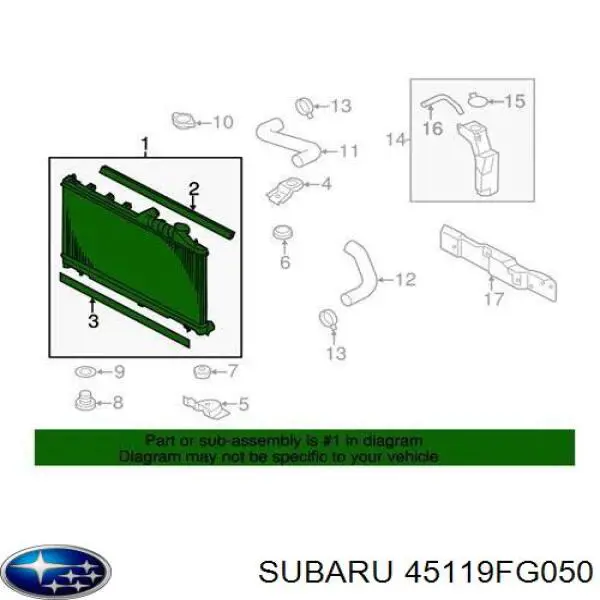 Compre 45119FG050 Subaru Radiador de esfriamento de motor
