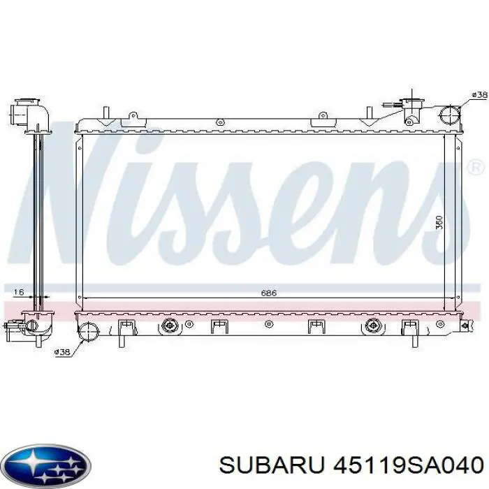 Radiador de esfriamento de motor Subaru 45119SA040 preço, a partir de 126,22 USD