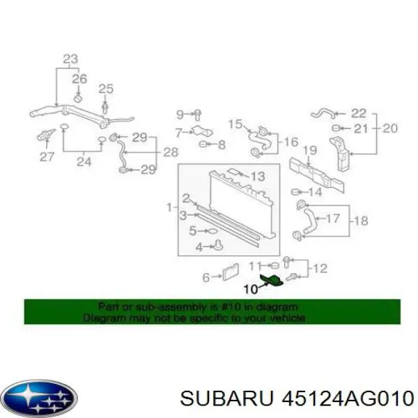  Subaru 45124AG010 preço, a partir de  USD