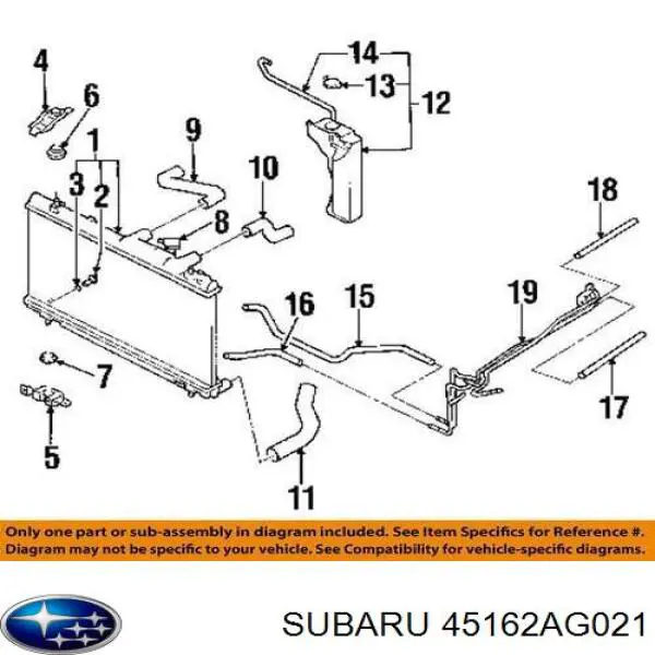 Mangueira superior do tanque de expansão Subaru 45162AG020 preço, a partir de  