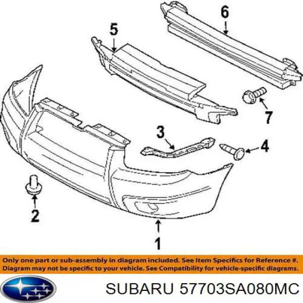 Pára-choque dianteiro Subaru 57703SA080MC preço, a partir de 206,37 USD