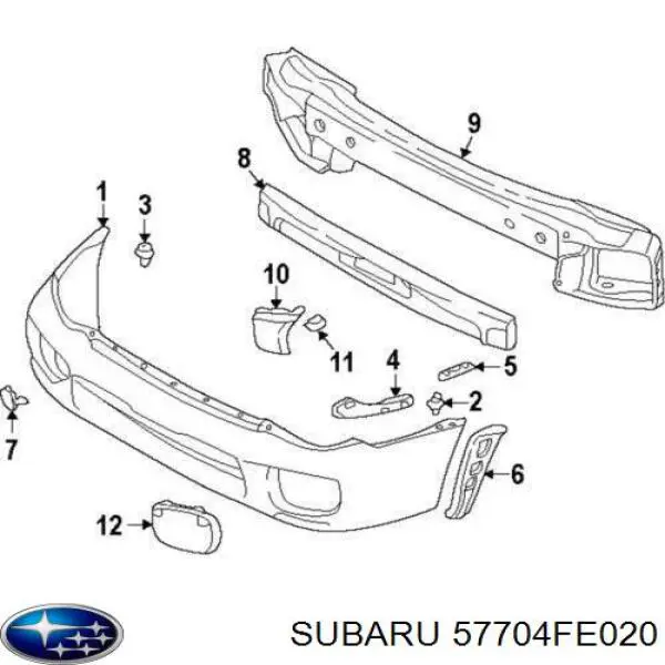 Pára-choque dianteiro Subaru 57704FE020 preço, a partir de 121,38 USD