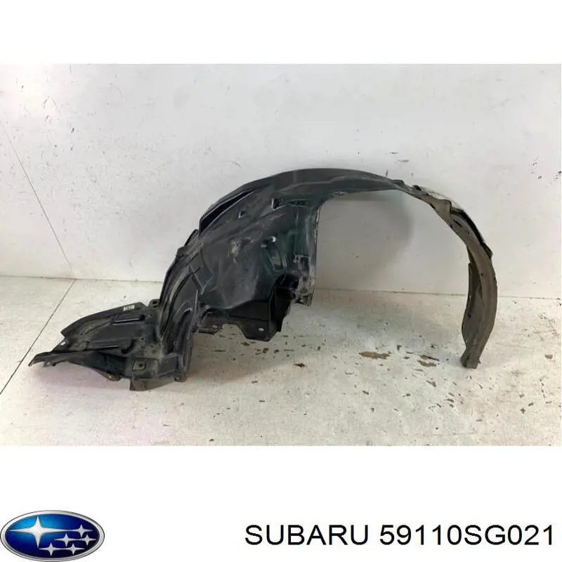 59110SG021 Subaru Guarda-barras direito do pára-lama dianteiro