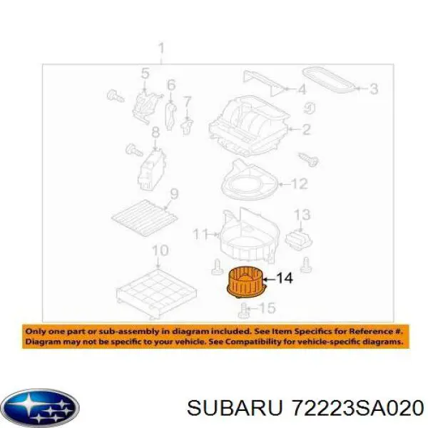  Motor de ventilador de forno (de aquecedor de salão) Subaru Forester III SUV (S12, SH) (2007 - 2012) III