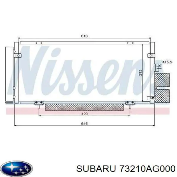 Radiador de aparelho de ar condicionado Subaru 73210AG000 preço, a partir de 103,86 USD