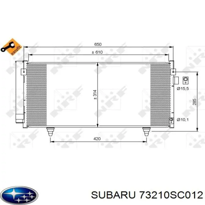 Radiador de aparelho de ar condicionado Subaru 73210SC012 preço, a partir de 108,96 USD