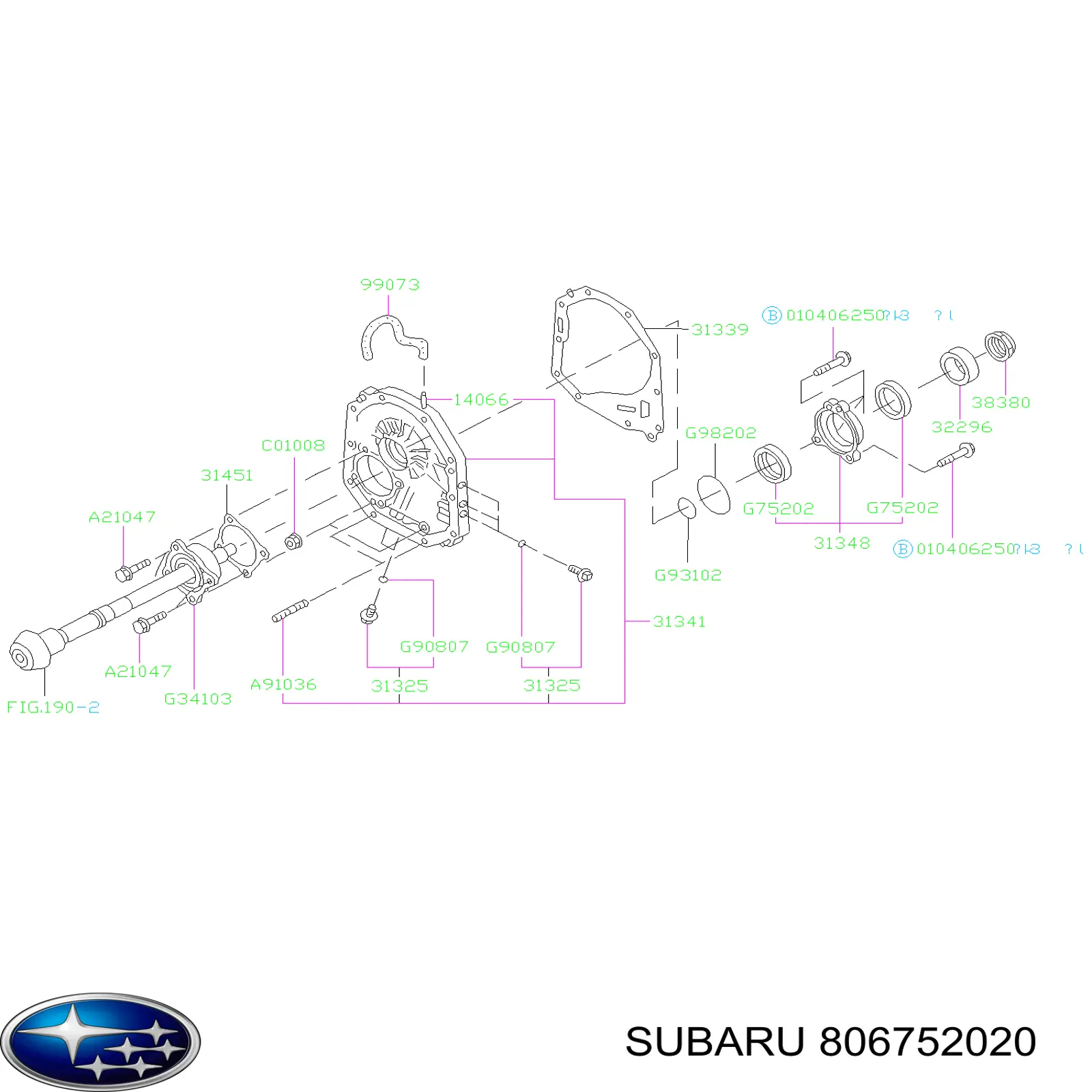 806752020 Subaru Vedação dianteira de cambota de motor