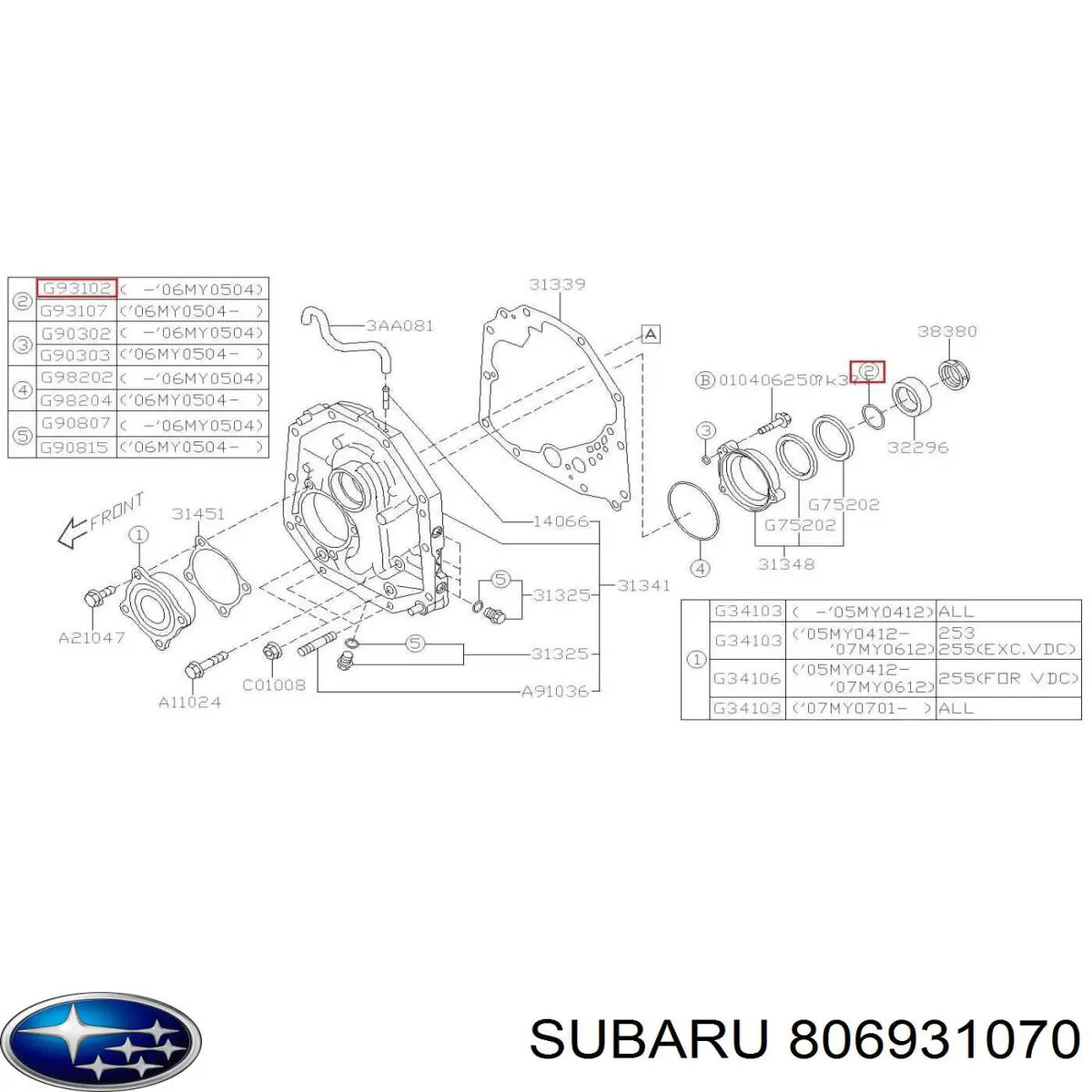  Subaru 806931070 preço, a partir de  