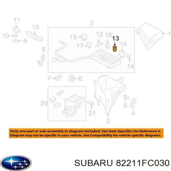  Subaru 82211FC030 preço, a partir de  