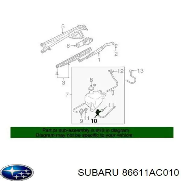 Bomba de motor de fluido para lavador de vidro traseiro Subaru 86611AC010 preço, a partir de 25,36 USD