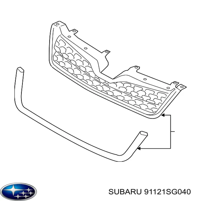 91121SG040 Subaru Grelha do radiador