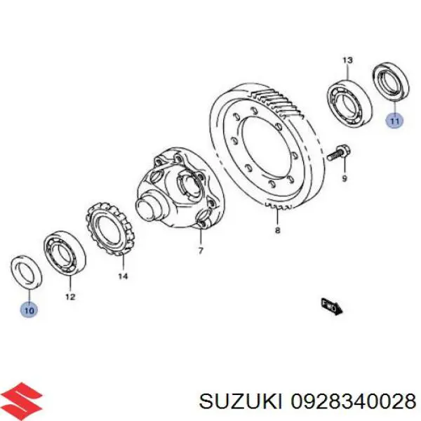 Bucim de redutor do eixo dianteiro Suzuki 0928340028 preço, a partir de 4,71 USD