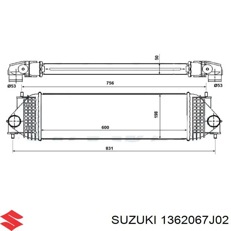 Radiador de intercooler Suzuki 1362067J02 preço, a partir de 153,32 USD