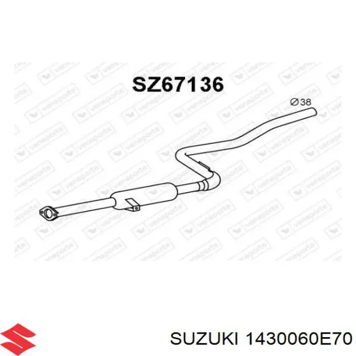 Silenciador, parte central e traseira Suzuki 1430060E70 preço, a partir de 89,66 USD