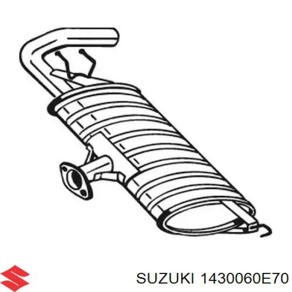Compre 1430060E70 Suzuki Silenciador, parte central e traseira