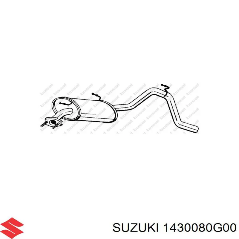 Compre 1430080G00 Suzuki Silenciador, parte traseira