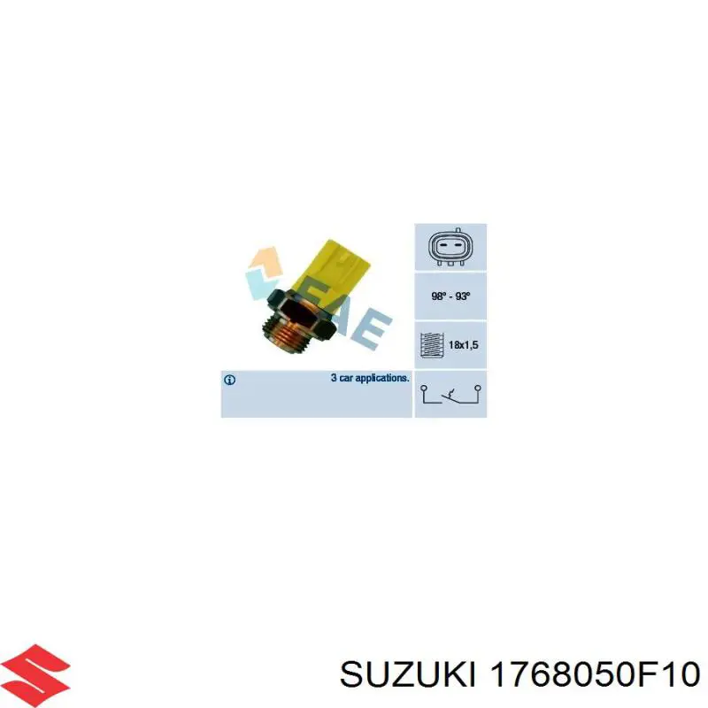 Compre 1768050F10 Suzuki Sensor de temperatura do fluido de esfriamento (de ativação de ventilador do radiador)