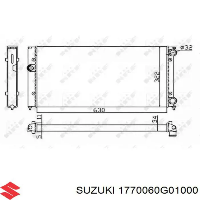 Radiador de esfriamento de motor Suzuki 1770060G01000 preço, a partir de 76,27 USD