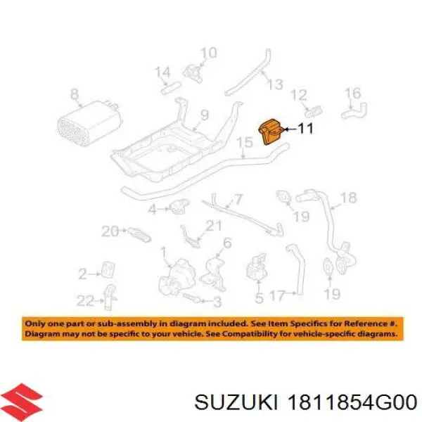 Válvula PCV de ventilação dos gases de cárter Suzuki 1811854G00 preço, a partir de 66,98 USD