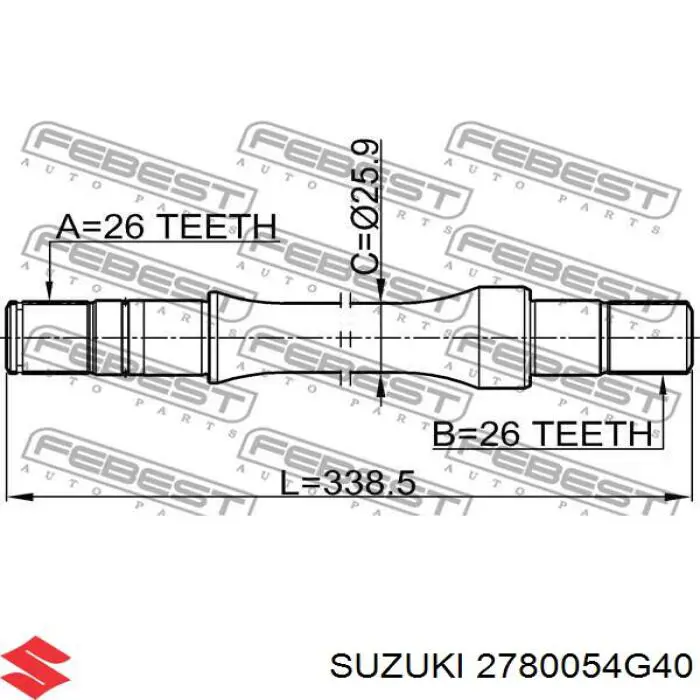 Compre 2780054G40 Suzuki Veio de acionamento do semieixo intermédio