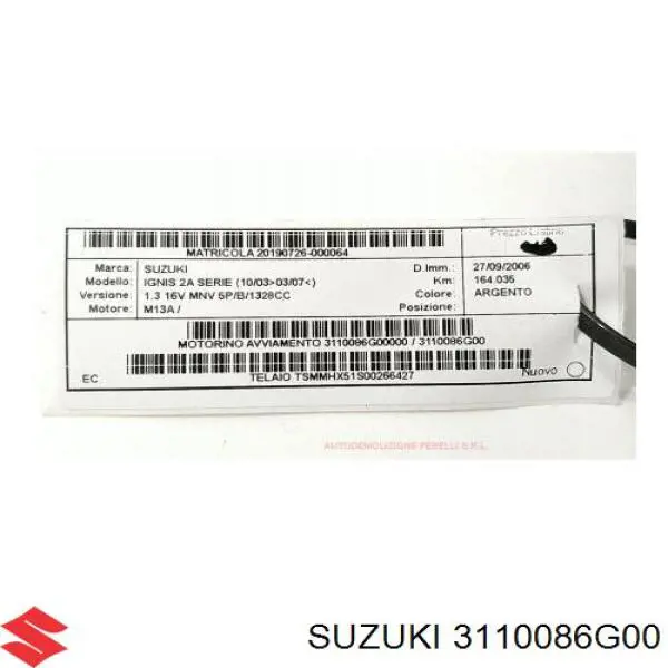3110086G00 Suzuki Motor de arranco
