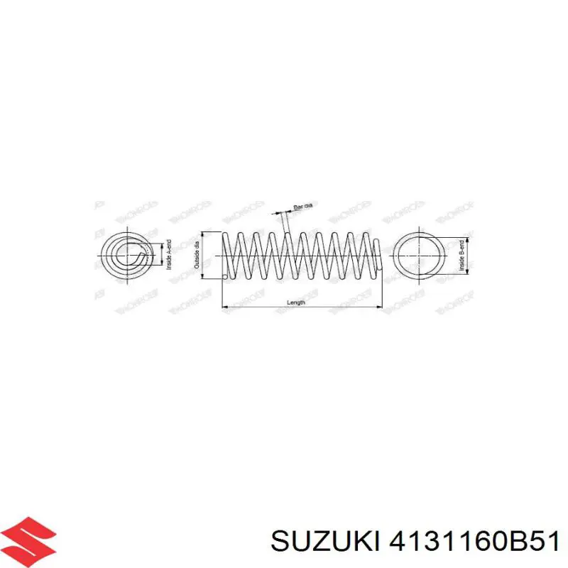 Compre 4131160B51 Suzuki Mola traseira