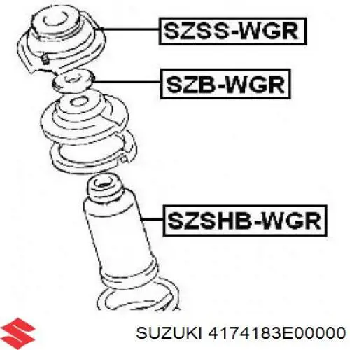 Rolamento de suporte do amortecedor dianteiro Suzuki 4174183E00 preço, a partir de 27,73 USD