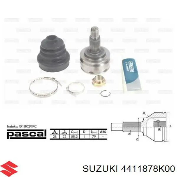 Junta homocinética externa dianteira Suzuki 4411878K00 preço, a partir de 37,81 USD