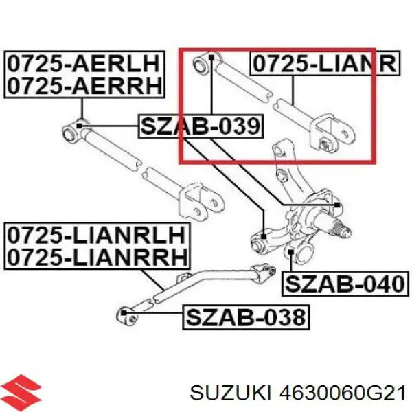 Barra transversal de suspensão traseira Suzuki 4630060G21 preço, a partir de 53,41 USD