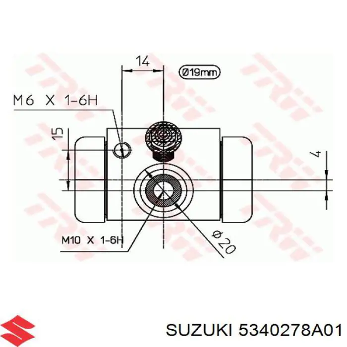 Cilindro traseiro do freio de rodas de trabalho Suzuki 5340278A01 preço, a partir de 13,48 USD