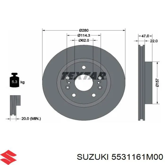 Disco do freio dianteiro Suzuki 5531161M00 preço, a partir de 49,13 USD